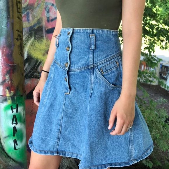 Vintage long jean skirt - Picture 3 of 4